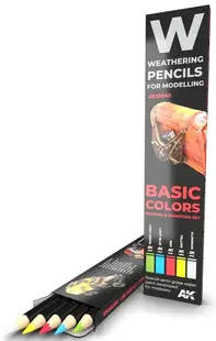 Set de creioane învechite AK Interactive - Watercolor Pencil set basics AK10045 (5 buc.)