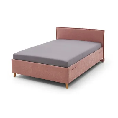 Pat pentru copii roz tapițat fără somieră 120x200 cm Fun – Meise Möbel