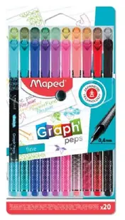 Set linere Maped Graph Peps Decorated - 20 culori, 0.4 mm