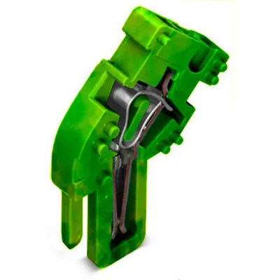 End module for 1-conductor female connector; angled; 4 mm²; 1-pole; 4,00 mm²; green-yellow
