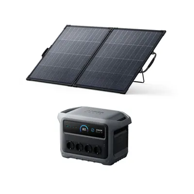 Kit stație de alimentare Anker SOLIX C1000X Gen 2 cu panou solar bifacial 200 W