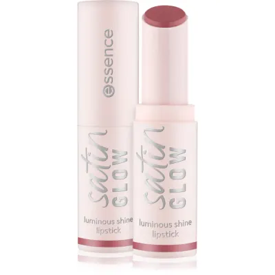 essence satin GLOW ruj cremos cu finisaj satinat culoare 03 Rose And Shine 3.5 g