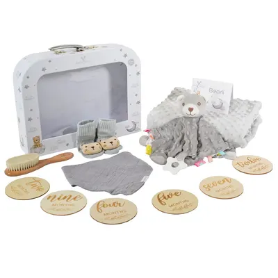 Set cadou pentru bebelusi Cangaroo 6 in 1 Bearli Gri