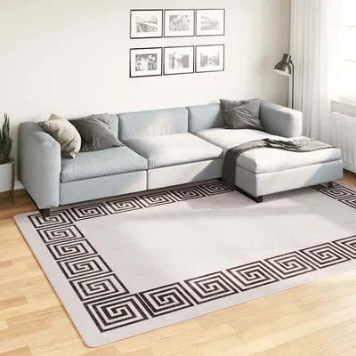 vidaXL Covor lavabil, bej deschis, 190x300 cm