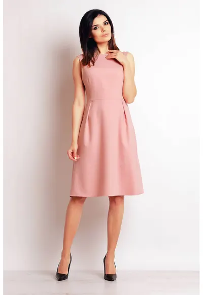 Rochie dama Poliester - M097 - Roz pudrat