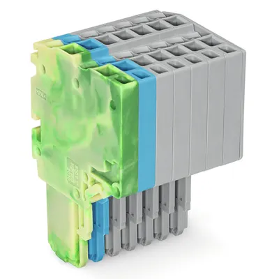 2-conductor female connector; 1.5 mm²; 7-pole; 1,50 mm²; green-yellow, blue, gray