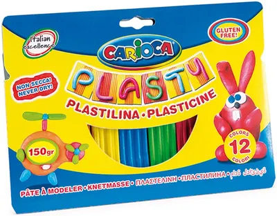 Plastilina Carioca Plasty - 12 culori sortiment