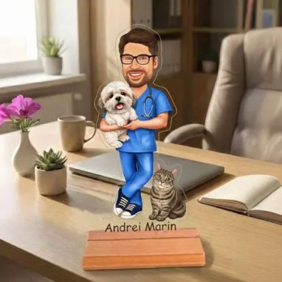 Caricatura pentru Veterinar- Statueta Personalizata tip Trofeu