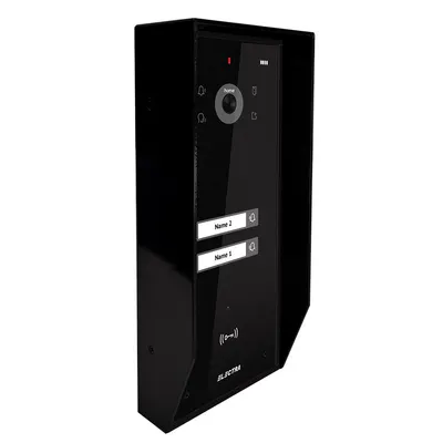 Post exterior videointerfon Electra VPH.02SC3.ELBTL, 2 familii, aparent, protectie ploaie, negru