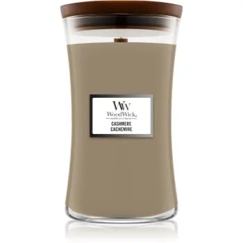 Woodwick Cashmere lumânare parfumată cu fitil din lemn