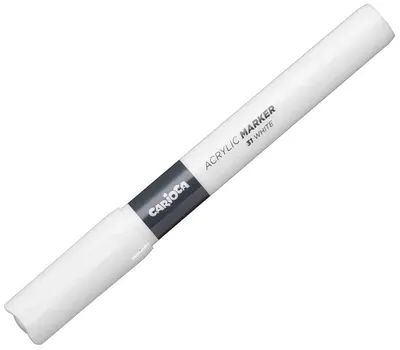 Marker acrilic Carioca Plus - Van Orton, 2.0 mm, alb