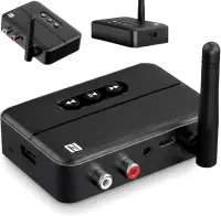 Adaptor RX Receptor Audio Bluetooth 5.4 Techstar® M60, Imperechere NFC, AUX + RCA, Redare USB, Type-C, Flash Drive, Microfon Integrat, HiFi, 10m