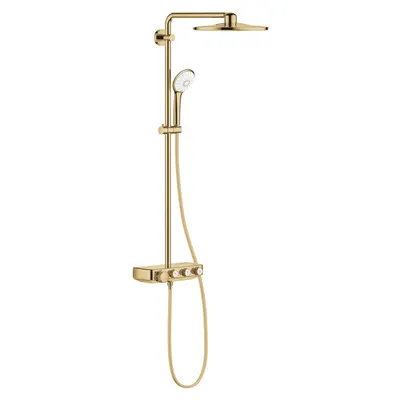 Coloana de dus cu baterie termostatata Grohe Euphoria Smartcontrol System 310 Duo auriu lucios Cool Sunrise