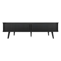 Comodă TV neagră cu aspect de lemn de stejar 178x50x40 cm Rove – Woodman