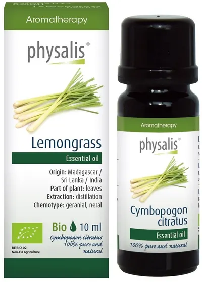 Ulei esențial organic, lemongrass, 10 ml, Physalis