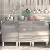 Gossi dulapuri de bucatarie comerciale, 3 buc., otel inoxidabil