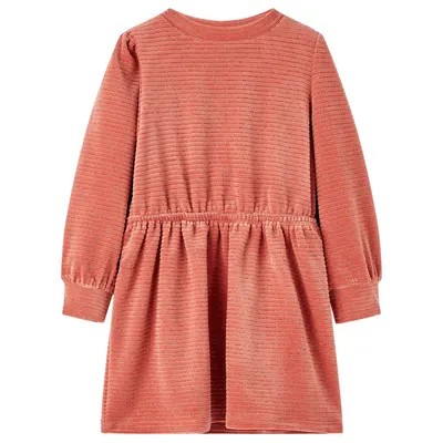 Rochie pentru copii cu mâneci lungi, roz mediu, 92