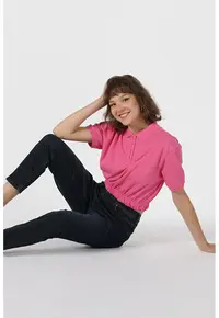 Pantaloni De Dama Albastru inchis Mom Fit 896MARIA