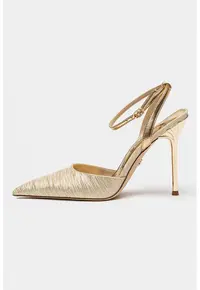 Pantofi slingback de piele Osha - Auriu metalizat