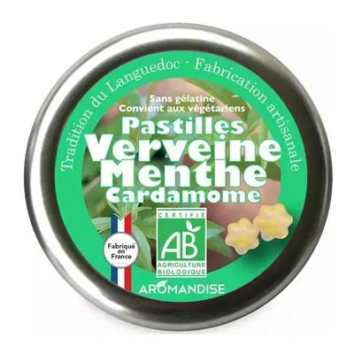 Bomboane artizanale cu verbina, menta si cardamon bio 45g Aromandise