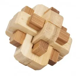 Joc logic IQ din lemn bambus în cutie metalică-5