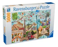 Puzzle Ravensburger din 5000 de piese - Colaj: Marele oraș