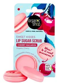 Organic Shop Scrub pentru buze Cherry Macaron, 10 ml