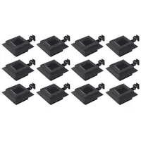 Gossi lampi solare de exterior, 12 buc., negru, 12 cm, patrat, led