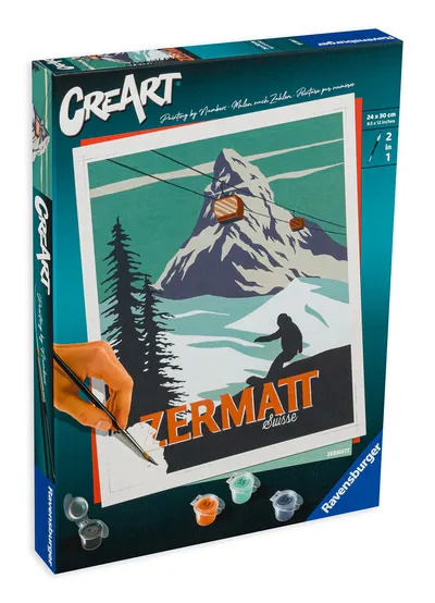 Set de pictură pe număr Ravensburger CreArt - Zermatt, Szwajcaria