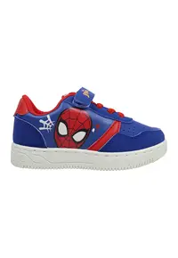 Pantofi sport cu velcro si imprimeu Spiderman - Albastru royal/Rosu vermillion