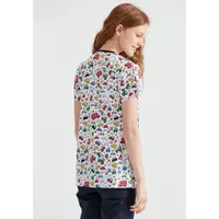 Bluza medicala alba cu imprimeu, Model Masinute - XS