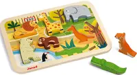 Puzzle pentru copii cu piese 3D Janod - Gradina Zoologica