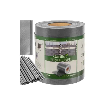 Banda opacizare PVC, rola latime 19 cm, lungime 35 m, 630g/mp, protectie gard si balustrada, gri
