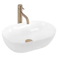 Lavoar cu montare pe blat 45 cm, alb lucios, oval, Rea Amelia