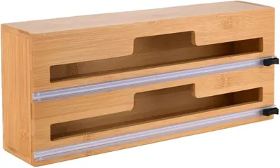 Organizator din folie de aluminiu din bambus Estia - Bamboo Essentials, pentru montare pe perete