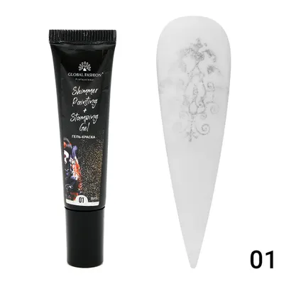 Gel vopsea pentru pictura si stamping Painting+Stamping cu sclipici 8ml, 01 Engros
