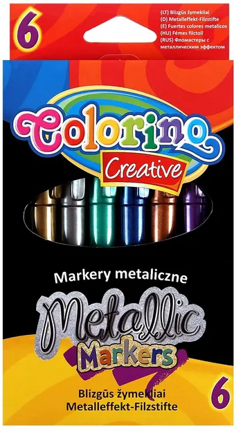 Markere Colorino Creative – 6 culori, metalic