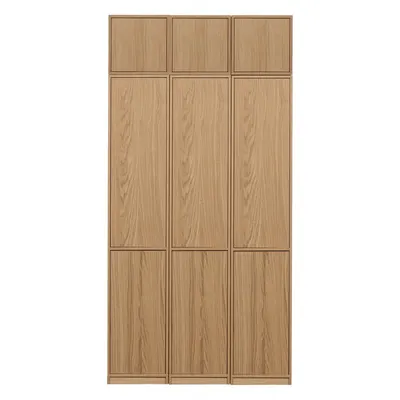 Bibliotecă modulară în culoare naturală cu aspect de lemn de stejar 120x243 cm Modulair – vtwonen