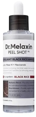 Dr. Melaxin Fiolă exfoliantă facială Black Rice, 80 ml