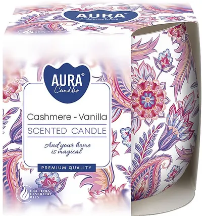Lumânare parfumată Bispol Aura - Cashmere and Vanilla, 100 g