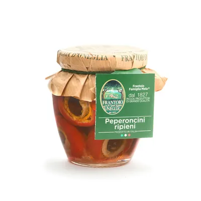 Ardei peperoncini cu ansoa in ulei de masline extravirgin 180g