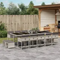 Gossi set mobilier de gradina cu perne 15 piese gri deschis poliratan