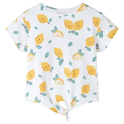 Tricou pentru copii cu tiv tip cravată, ecru, 116