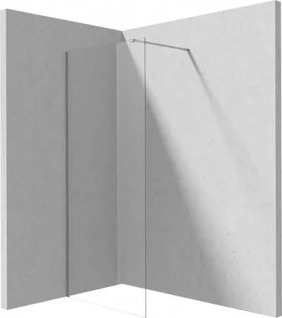 Paravan dus fix 70x195cm, sticla securizata 6 mm, cu finisaj otel slefuit, tehnologie Active-Cover, Deante Prizma