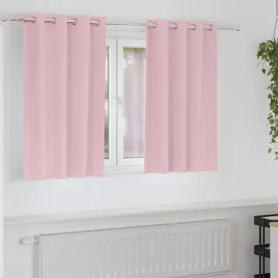 vidaXL Perdele Opaque cu Inel 2 buc. Roz bebe 140 x 140 cm Poliester