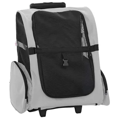 Gossi carucior pentru animale de companie 3 in 1, gri, 48x32x57 cm, material oxford