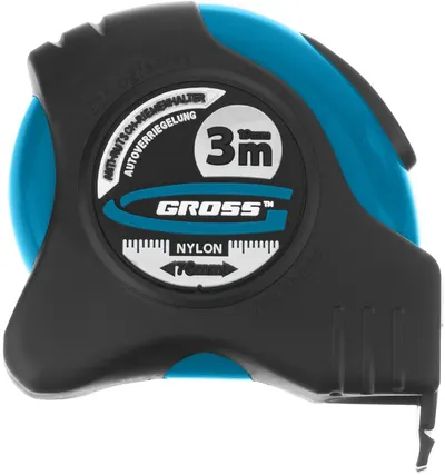 Ruletă Gross - Schlagfest, 3 m x 19 mm, capăt magnetic cauciucat