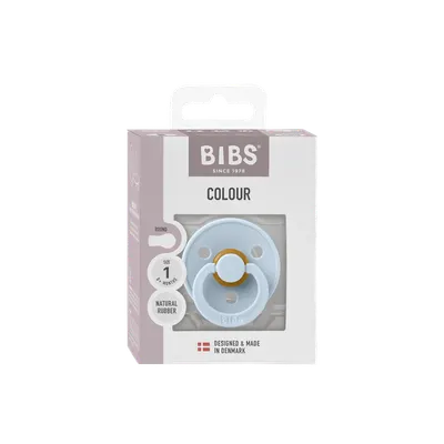 Suzeta Bibs Colour Latex tetina rotunda 0+ luni Baby Blue
