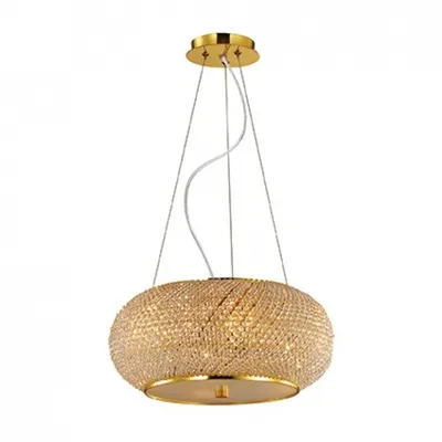 Corp de iluminat cu perle din cristal 6x40W Auriu