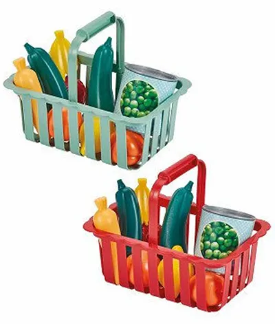 Set de joacă Ecoiffier - Coș de cumpărături cu 9 accesorii, sortiment